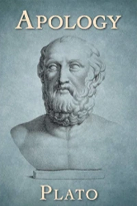 * Stone sculpture bust of Greek philosopher Plato for the book Apology.