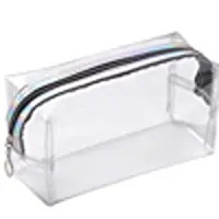 Clear transparent PVC pencil case with black zipper