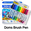 Set of 14 DOMS brush pens with flexible tips for calligraphy, sketching, and coloring.